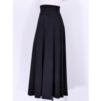 Hula Simple Knit Dress / High Waist Skirt / Black / G2517bk