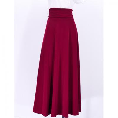 Hula Simple Knit Dress / High Waist Skirt / Wine / G2517wi