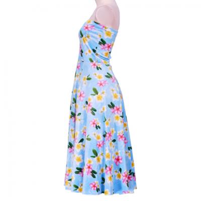 Hula Multi Way Plumeria Dress with Velvet / Luxury Collection / Blue / J2518bl