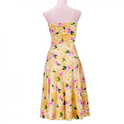 Hula Multi Way Plumeria Dress with Velvet / Luxury Collection / Yellow / J2518ye