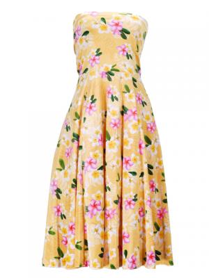 Hula Multi Way Plumeria Dress with Velvet / Luxury Collection / Yellow / J2518ye