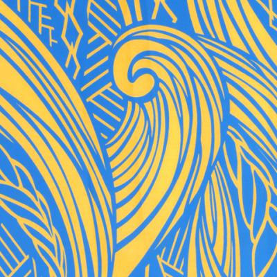 Hula Pa'u Skirt / Kahiko Wave /  Turquoise / G2536
