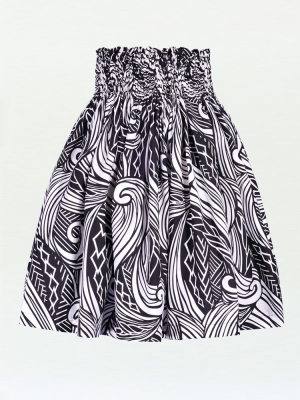 Hula Pa'u Skirt / Kahiko Wave / Black / J2538