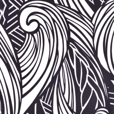Hula Pa'u Skirt / Kahiko Wave / Black / J2538