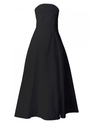 Hula Strapless Dress with Hawaiian Solid Fabric / Black / G2550bk