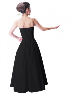 Hula Strapless Dress with Hawaiian Solid Fabric / Black / G2550bk