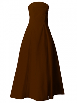 Hula Strapless Dress with Hawaiian Solid Fabric / Brown / G2550br
