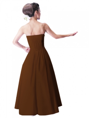Hula Strapless Dress with Hawaiian Solid Fabric / Brown / G2550br
