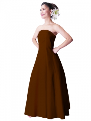 Hula Strapless Dress with Hawaiian Solid Fabric / Brown / G2550br