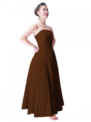 Hula Strapless Dress with Hawaiian Solid Fabric / Brown / G2550br