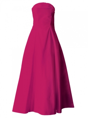 Hula Strapless Dress with Hawaiian Solid Fabric / Deep rose / G2550dr