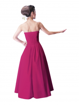 Hula Strapless Dress with Hawaiian Solid Fabric / Deep rose / G2550dr