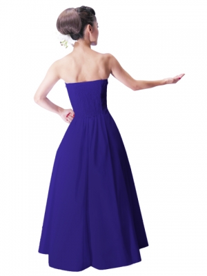 Hula Strapless Dress with Hawaiian Solid Fabric / Eggplant / G2550ep