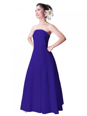 Hula Strapless Dress with Hawaiian Solid Fabric / Eggplant / G2550ep