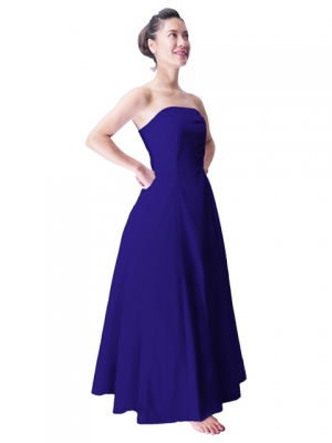 Hula Strapless Dress with Hawaiian Solid Fabric / Eggplant / G2550ep
