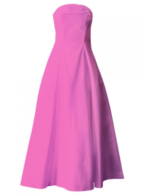 Hula Strapless Dress with Hawaiian Solid Fabric / Pink / G2550pi