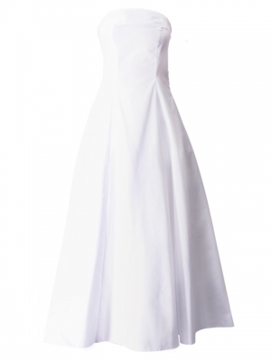 Hula Strapless Dress with Hawaiian Solid Fabric / White / G2550wh