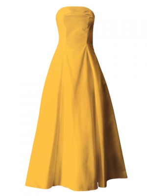 Hula Strapless Dress with Hawaiian Solid Fabric / Yellow / G2550ye