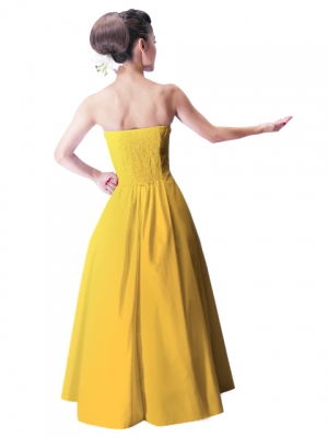 Hula Strapless Dress with Hawaiian Solid Fabric / Yellow / G2550ye