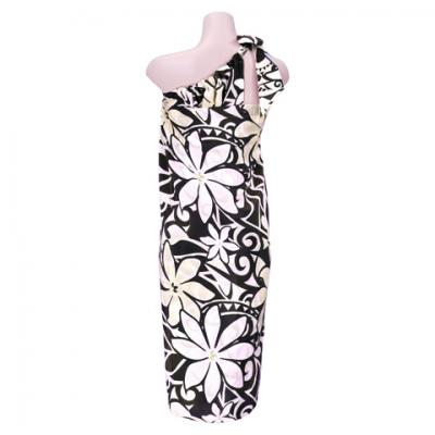 Hula Kahiko Pareo with attached Sash / Beige / J2554be