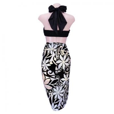 Hula Kahiko Pareo with attached Sash / Beige / J2554be