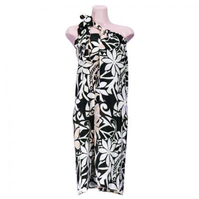 Hula Kahiko Pareo with attached Sash / Beige / J2554be