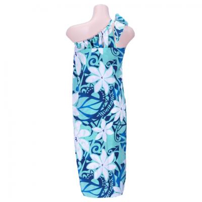 Hula Kahiko Pareo with attached Sash / Blue / J2554bl