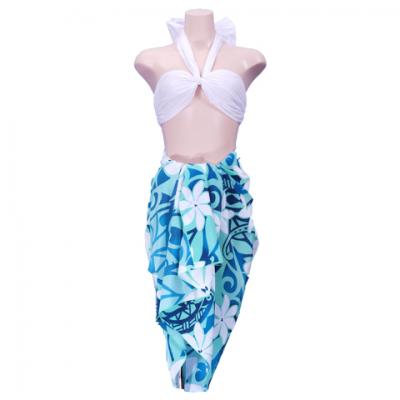 Hula Kahiko Pareo with attached Sash / Blue / J2554bl