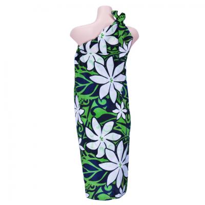 Hula Kahiko Pareo with attached Sash / Green / J2554gr
