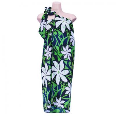 Hula Kahiko Pareo with attached Sash / Green / J2554gr