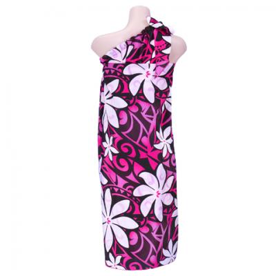 Hula Kahiko Pareo with attached Sash / Pink / J2554pi