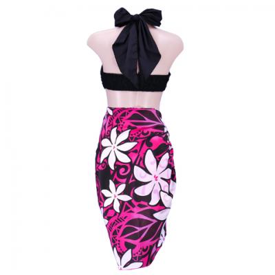 Hula Kahiko Pareo with attached Sash / Pink / J2554pi