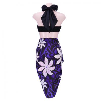 Hula Kahiko Pareo with attached Sash / Purple / J2554pu