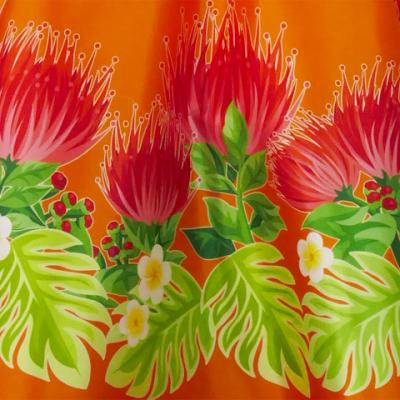 Hula Long Dress with Lehua Print / Luxury Collection / Orange / J2555or
