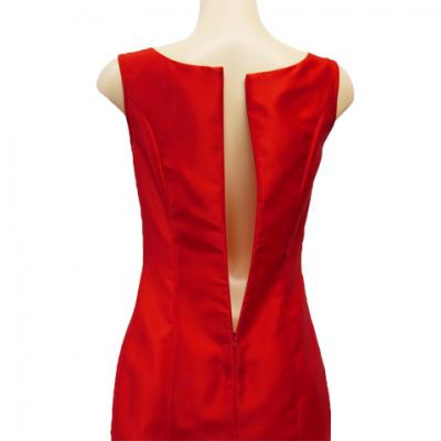Hula Long Dress with Lehua Print / Luxury Collection / Red / J2555rd