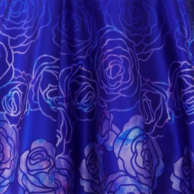 Hula Long Dress with Lokelani Print / Luxury Collection / Blue / J2556bl