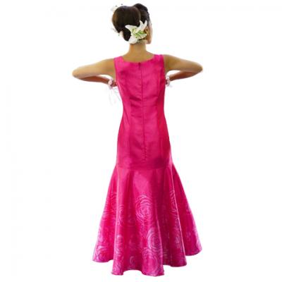 Hula Long Dress with Lokelani Print / Luxury Collection / Pink / J2556pi