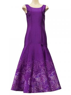 Hula Long Dress with Lokelani Print / Luxury Collection / Purple / J2556pu