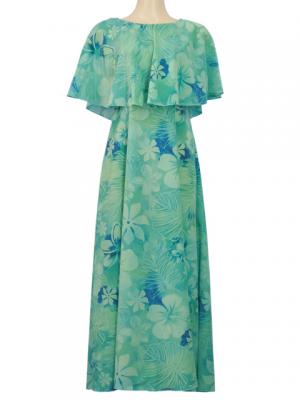 Hula Koshibo Long Cape Dress / Luxury Collection / Turquoise Blue / J2559tbl