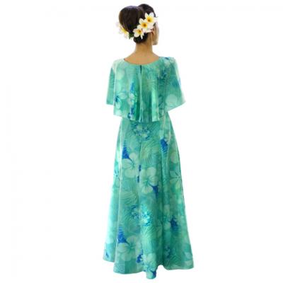 Hula Koshibo Long Cape Dress / Luxury Collection / Turquoise Blue / J2559tbl