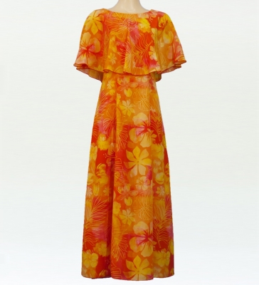 Hula Koshibo Long Cape Dress / Luxury Collection / Orange / J2559or