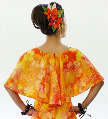 Hula Koshibo Long Cape Dress / Luxury Collection / Orange / J2559or
