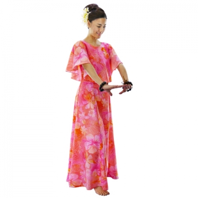Hula Koshibo Long Cape Dress / Luxury Collection / Pink / J2559pi