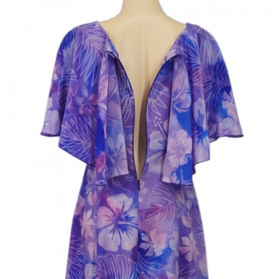 Hula Koshibo Long Cape Dress / Luxury Collection / Blue/ J2559bl
