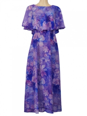 Hula Koshibo Long Cape Dress / Luxury Collection / Blue/ J2559bl