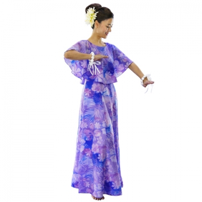 Hula Koshibo Long Cape Dress / Luxury Collection / Blue/ J2559bl