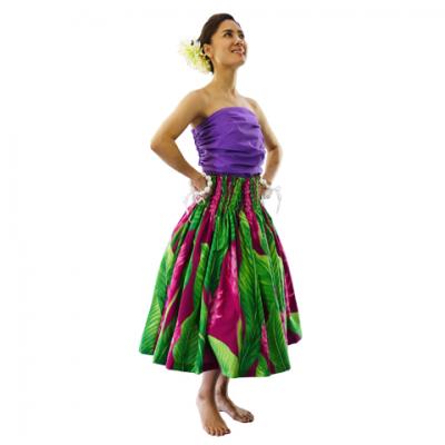 Hula Pa'u Skirt / Ginger / Fuchsia / J2564