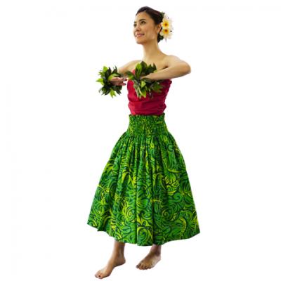 Hula Pa'u Skirt / Monstera & Honu / Green  / G2568