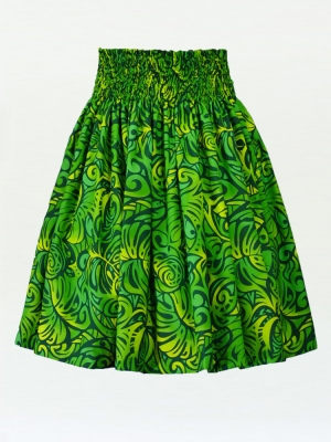 Hula Pa'u Skirt / Monstera & Honu / Green  / G2568