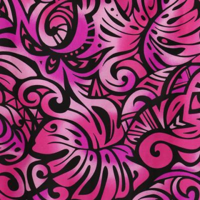 Hula Pa'u Skirt / Monstera & Honu / Black & Pink / G2576